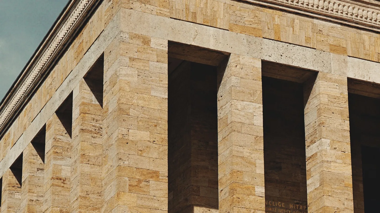 Stone colonnade of Anitkabir in Ankara