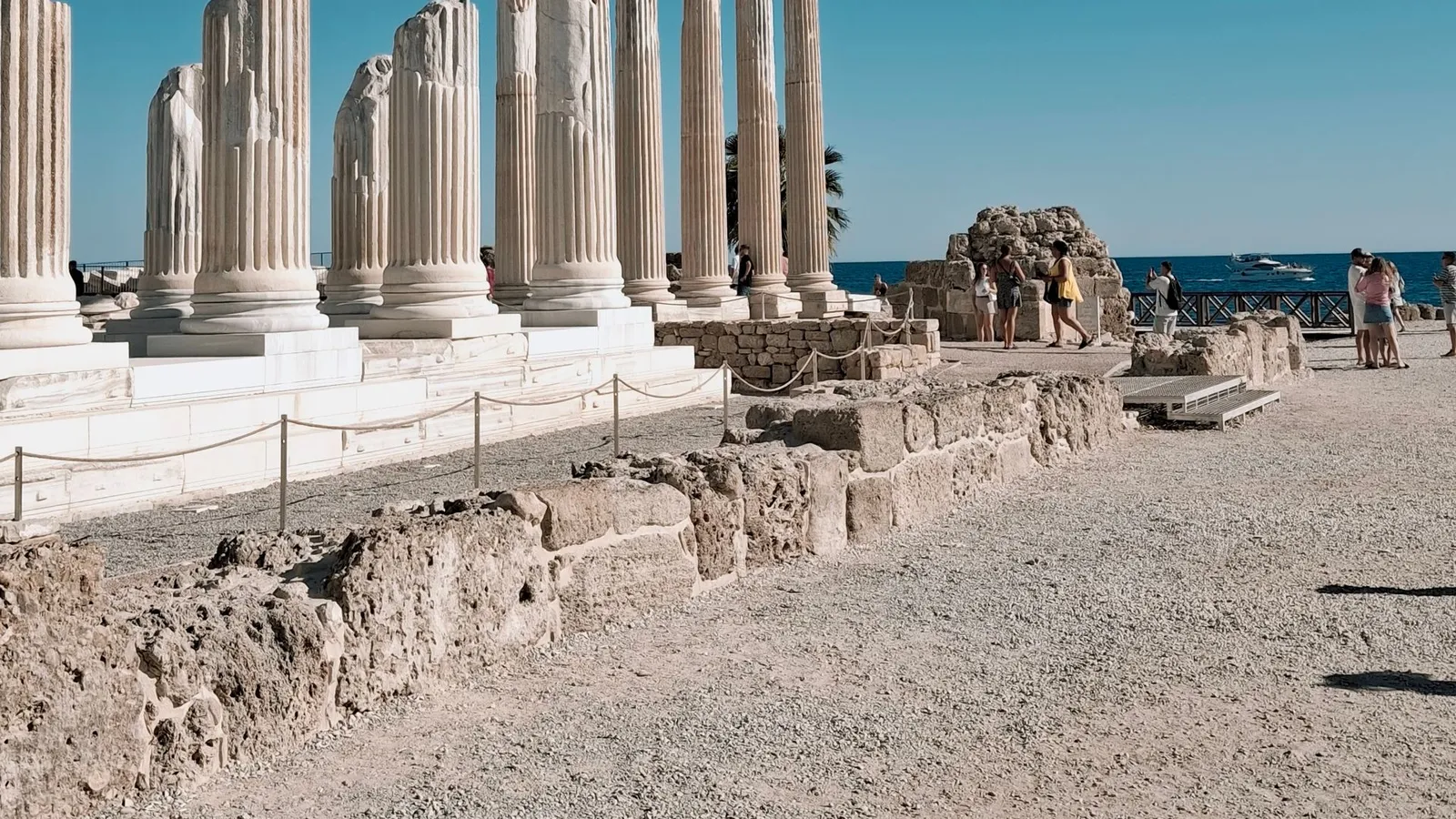 Columns of the ancient Temple of Apollo in Side, Antalya