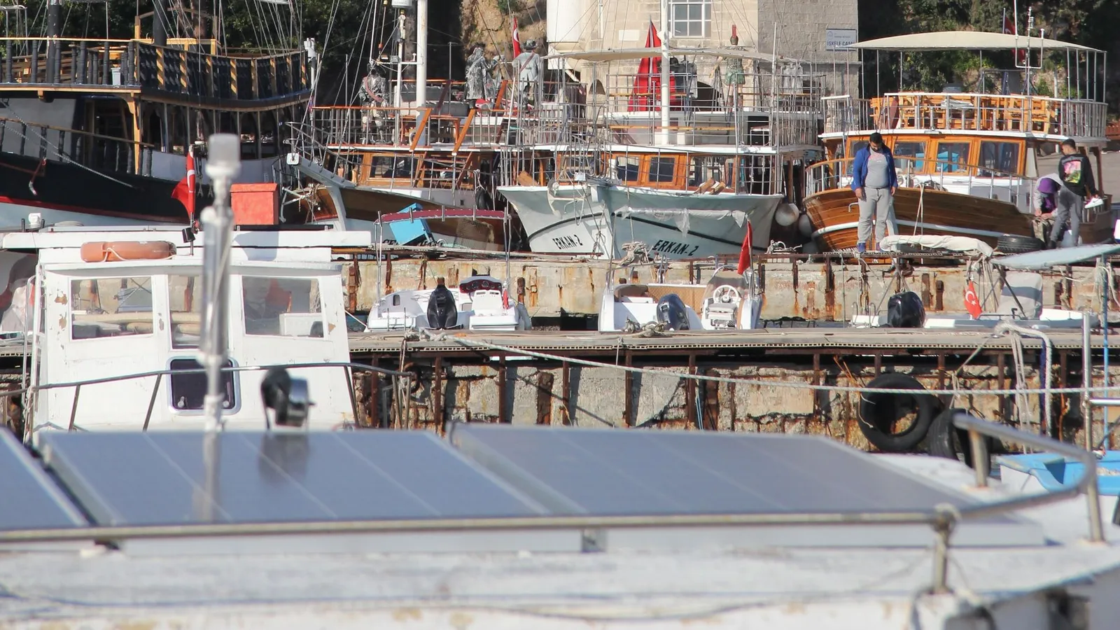Boats in the old Kaleici harbour of Antalya