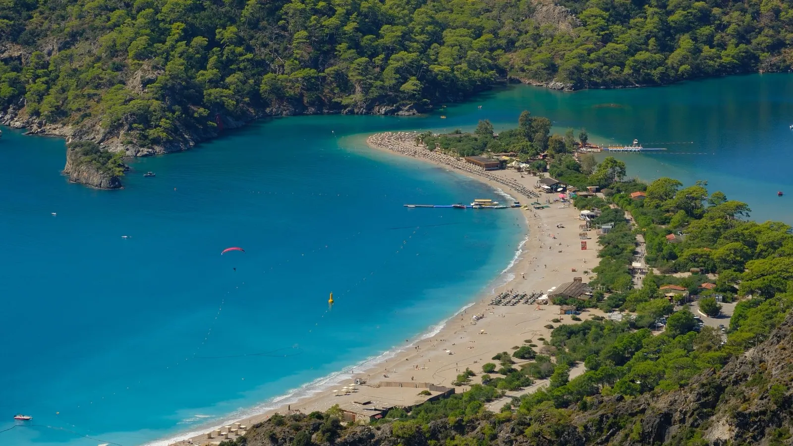 Aerial view of the Oludeniz blue lagoon near Fethiye