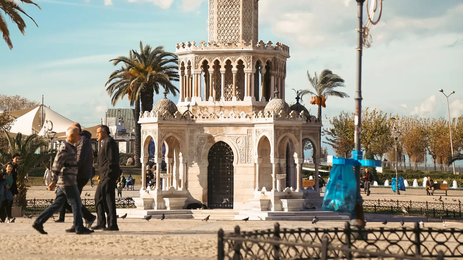 Historic clock tower on Konak Square in Izmir city centre